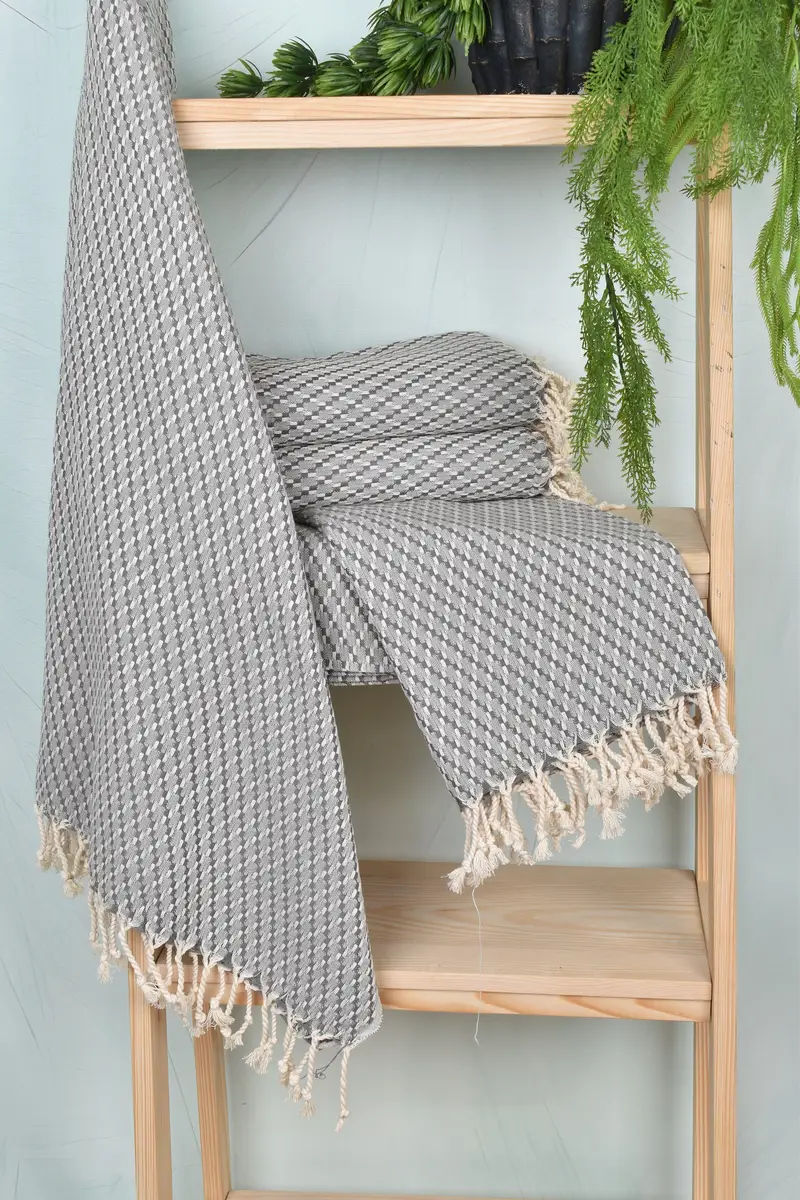 Cute Beach Towel, Bridal Shower Favors, Bachelor Bachelorette Party Favors, 68x40 Cotton Geometric Towel, Handmade Gift, Large Turkish Towel - 6