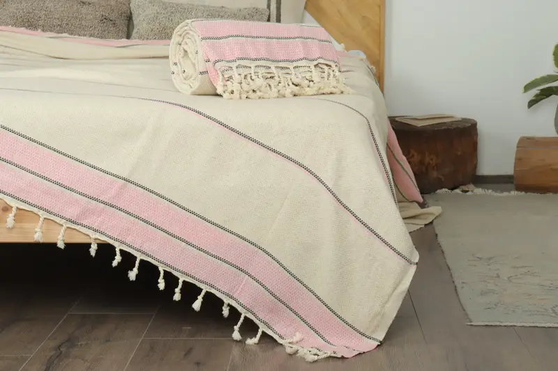 Turkish Bedcover, Bridesmaid Gifts, Wedding Favors, 104x96 Cotton Striped Towel, Bridal Shower Gift, Personalized Gift For Her, Family Gift Basket - 7