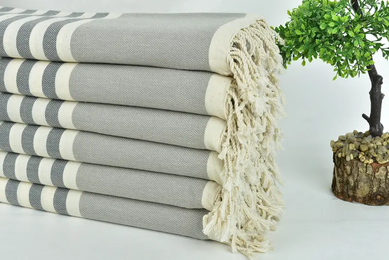 Lightweight Turkish towel for beach, Halloween Gifts, Embroidered Towel, Personalized Gifts, Personalized Turkish Towel, 70x40 Cotton Striped Towel - 3