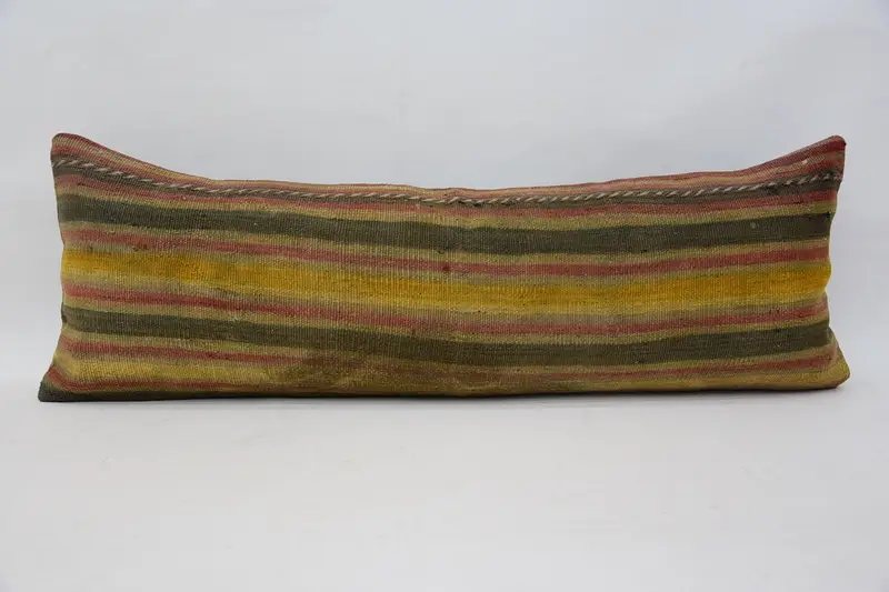 Boho Pillow Sham Cover, 12x36 Beige Cushion Cover, Tribal Pillow Sham, Antique Pillows, Kilim Pillow Cover, Luxury Cushion, Cushion Cover - 4