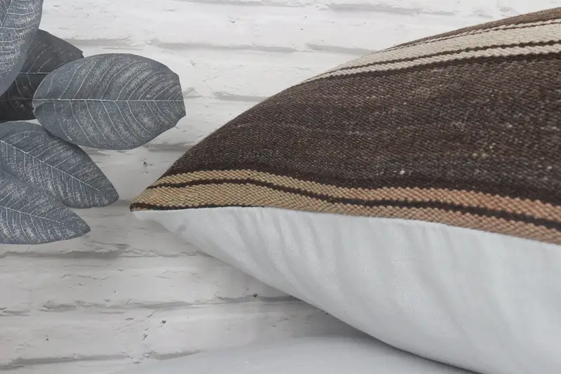 Gift Pillow, Outdoor Throw Pillow Sham, Natural Cushion Case, Cushion Cover, 28x28 Brown Pillow Cover, Turkish Pillow, Antique Pillows - 8