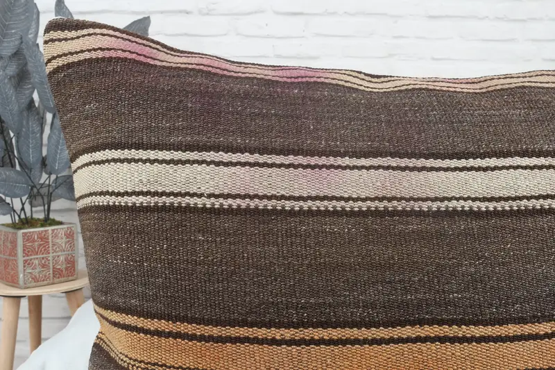 Gift Pillow, Outdoor Throw Pillow Sham, Natural Cushion Case, Cushion Cover, 28x28 Brown Pillow Cover, Turkish Pillow, Antique Pillows - 5