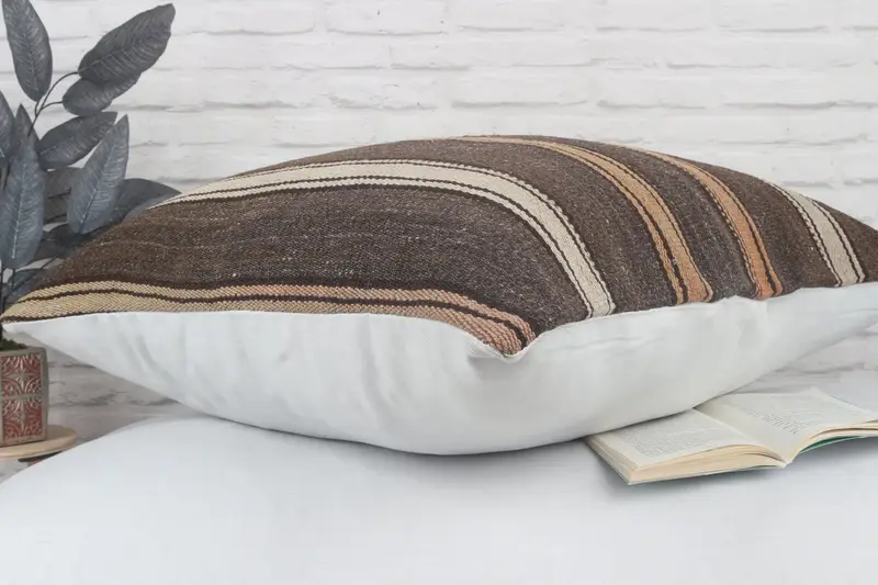 Gift Pillow, Outdoor Throw Pillow Sham, Natural Cushion Case, Cushion Cover, 28x28 Brown Pillow Cover, Turkish Pillow, Antique Pillows - 7