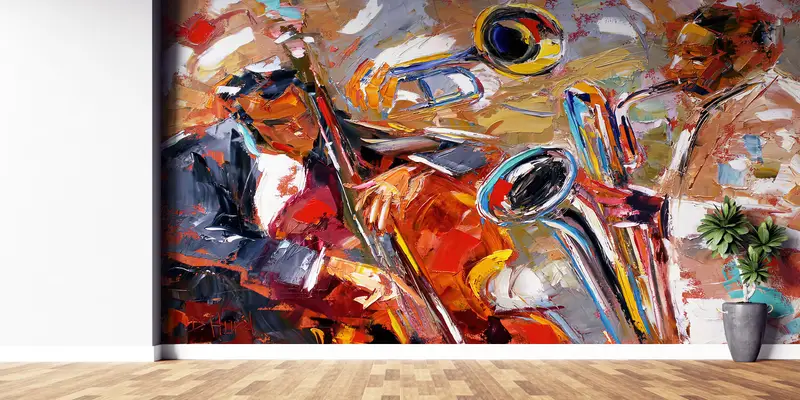 Custom Wall Paper, Oil Painting Print, Modern Wall Paper, , Music Room Wall Paper, 3d Wall Paper, Jazz Wall Poster, Music Wall Art, - 6