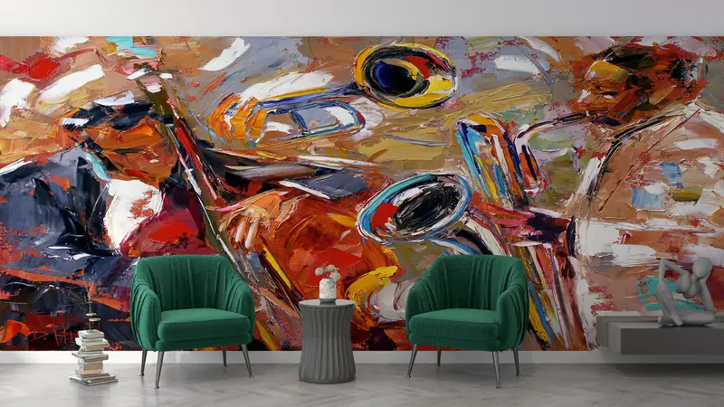 Custom Wall Paper, Oil Painting Print, Modern Wall Paper, , Music Room Wall Paper, 3d Wall Paper, Jazz Wall Poster, Music Wall Art, - 9