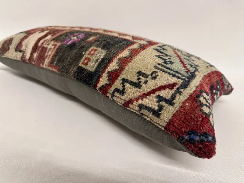 Vintage Kilim Pillow, Natural Cushion Case, Pet Pillow, 12x24 Blue Pillow Sham, Gift Pillow, Shabby Chic Pillow, Cushion, Kilim Pillow - 6
