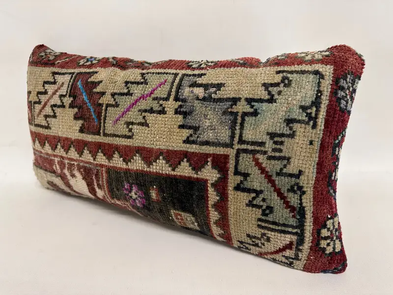 Vintage Kilim Pillow, Natural Cushion Case, Pet Pillow, 12x24 Blue Pillow Sham, Gift Pillow, Shabby Chic Pillow, Cushion, Kilim Pillow - 3