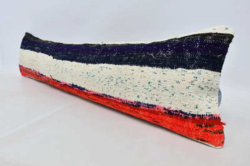 Ethnical Kilim Rug Pillow, Handmade Throw Pillow Cover, Pillow Case, Seat Pillow Case, 12x48 Red Pillow Case, Gift Pillow, Boho Pillow Sham Cover - 4
