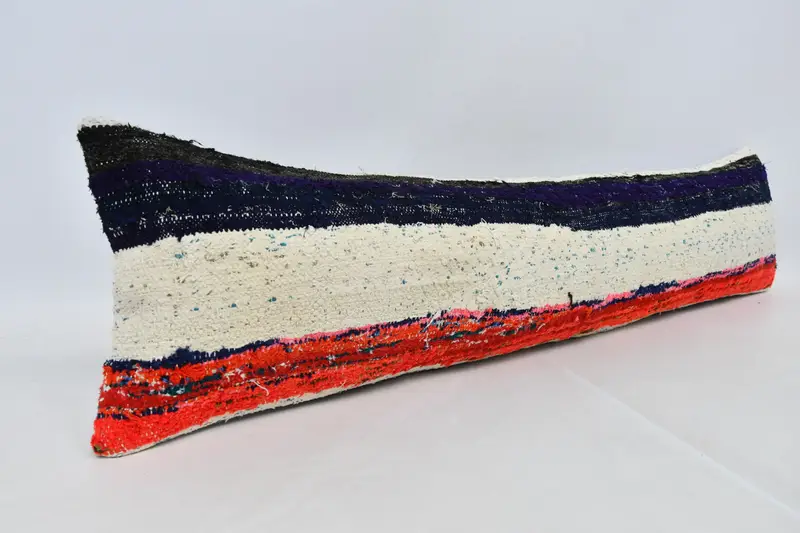 Ethnical Kilim Rug Pillow, Handmade Throw Pillow Cover, Pillow Case, Seat Pillow Case, 12x48 Red Pillow Case, Gift Pillow, Boho Pillow Sham Cover - 3