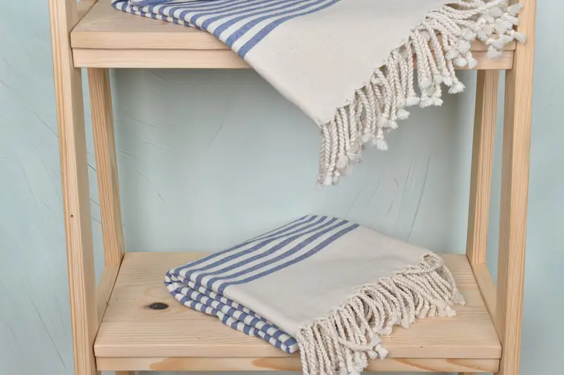 Handmade Gift, Lightweight Turkish towel, Sand-resistant towel, Girls Weekend Getaways Gifts, Best Friend Christmas Gift, 70x40 Cotton Striped Towel - 5