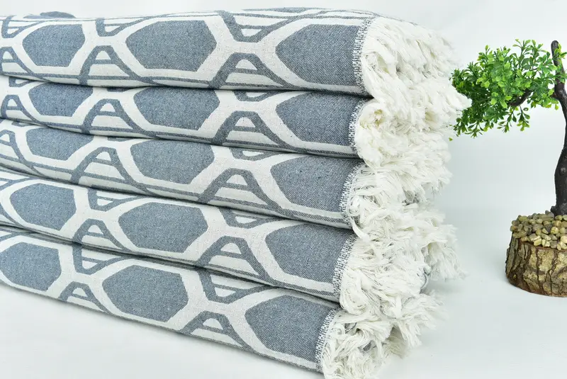 Best Friend Wedding Gift, Turkish Bedcover, Decorative Blanket, Personalized Gifts, Bedspread, Boyfriend Gift, 92x76 Cotton Patterned Towel - 3