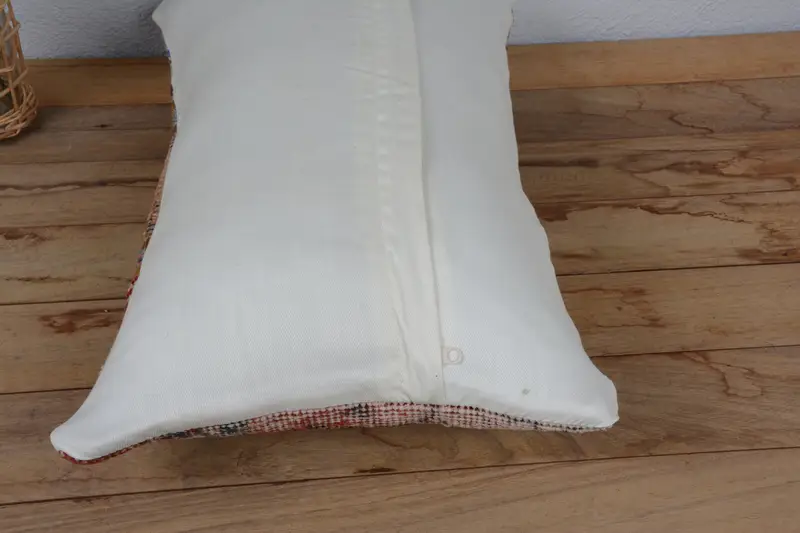 Pet Cushion Cover, Handmade Kilim Cushion, Throw Kilim Pillow, 12x20 Beige Pillow Sham, Kilim Pillow, Neutral Cushion Cover, Cushion Case - 6