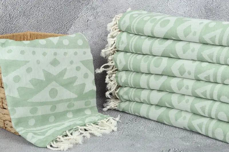 Turkish Towel Bulk, Best Beach Towel, Quick-dry towel, Peshtemal, Turkish hand towel, 70x40 Cotton Round Pattern Towel, Spa Towel, Beach Towel Bulk - 3