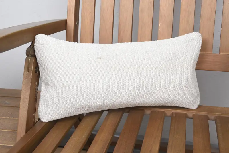 Neutral Pillow Case, Pillow for Sofa, 8x16 Beige Pillow Cover, Antique Pillows, Cushion Case, Natural Cushion Case, Kilim Pillow - 1