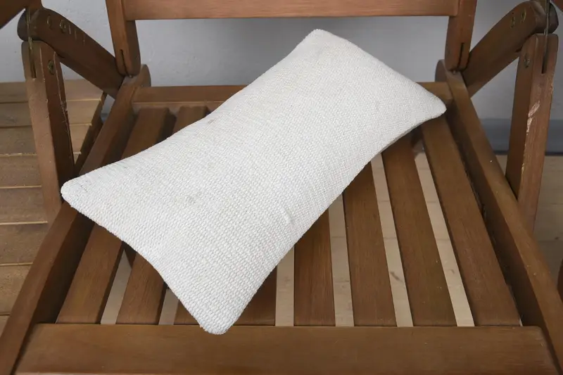 Neutral Pillow Case, Pillow for Sofa, 8x16 Beige Pillow Cover, Antique Pillows, Cushion Case, Natural Cushion Case, Kilim Pillow - 4