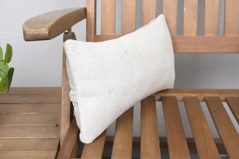 Neutral Pillow Case, Pillow for Sofa, 8x16 Beige Pillow Cover, Antique Pillows, Cushion Case, Natural Cushion Case, Kilim Pillow - 2