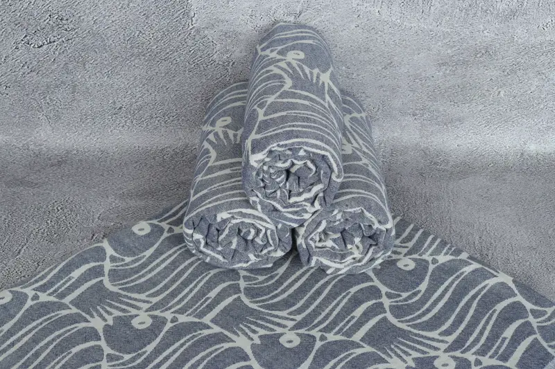 70x36 Cotton Fish Design Towel, Quick-Dry Beach Towel, Pool Towels, Spa Gift, Oversized lightweight Turkish bath towel USA, Thin towel, Gift For Her - 8