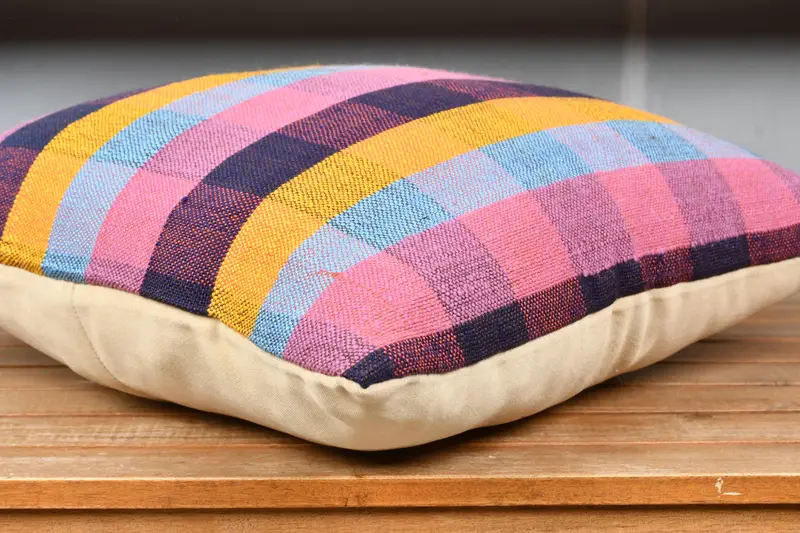 Pillow Case, Boho Pillow Sham Cover, 18x18 Pink Pillow Cover, Authentic Pillow, Turkish Pillow, Kilim Pillow, Sofa Bolster Pillow Sham - 4
