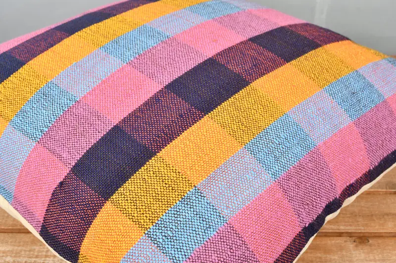 Pillow Case, Boho Pillow Sham Cover, 18x18 Pink Pillow Cover, Authentic Pillow, Turkish Pillow, Kilim Pillow, Sofa Bolster Pillow Sham - 3