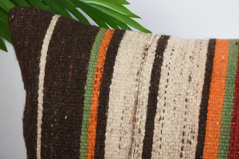 12x20 Brown Pillow Cover, Gift Pillow, Aztec Cushion Case, Cushion, Turkish Corner Pillow, Bench Pillow Cover, Home Decor Pillow, Kilim Cushion Sham - 2