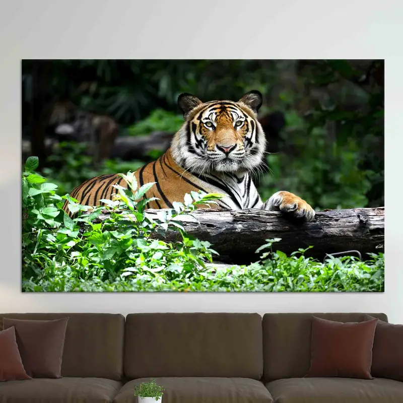 Elegante Leinwand mit Blick auf den Tigerwald: Wild Life Kunstdruck