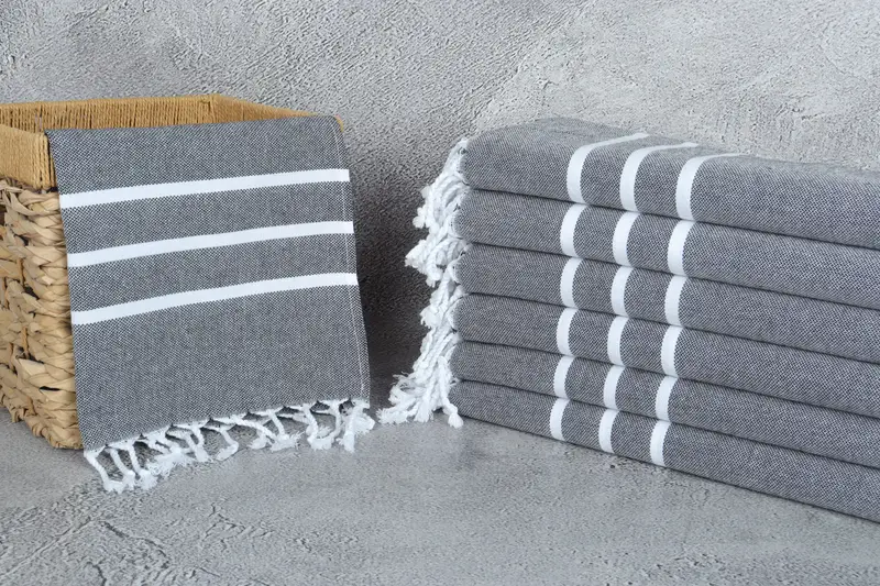 Kitchen Towel, 40x18 Cotton Striped Towel, Personalized Wedding Gift, Monogram Kitchen Towel, Girl Trip Party Favor, Personalized Dish Towel - 5