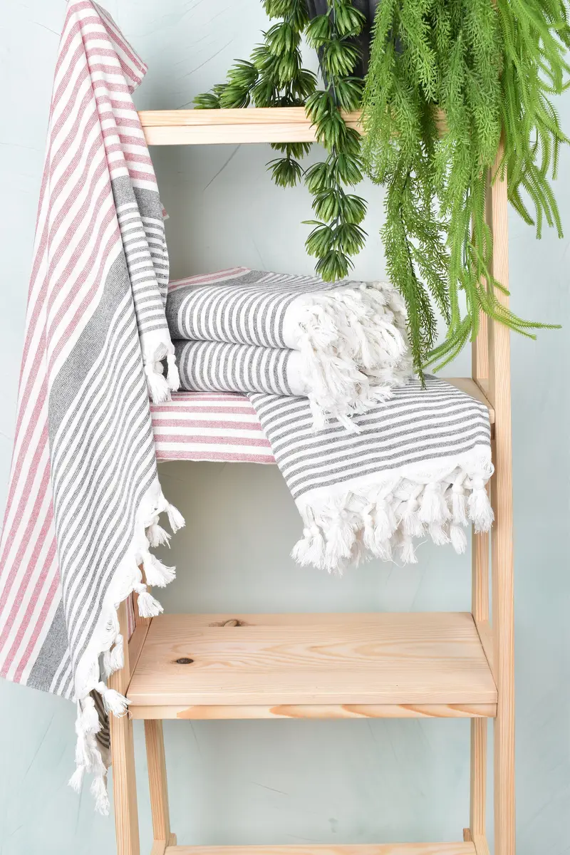 Gift For Him, Bachelor Gifts, Quick-drying peshtemal towel for poolside, Housewarming Gift, Best Friend Gift Ideas, 68x40 Cotton Striped Terry Towel - 6