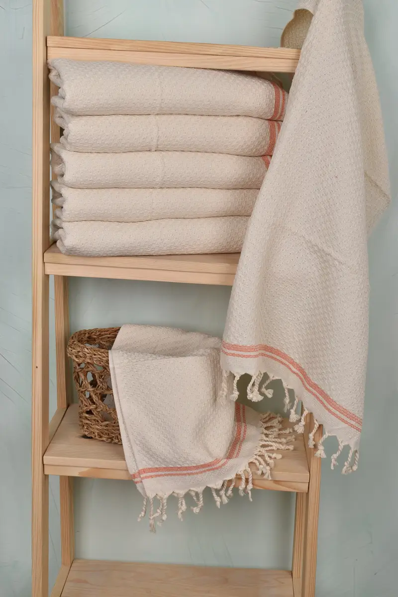 Custom Hand Towel, Beach Theme Wedding Gift, 38x18 Cotton Striped Towel, Monogram Kitchen Towel, Anniversary Gift For Her, Bathroom Towels - 3