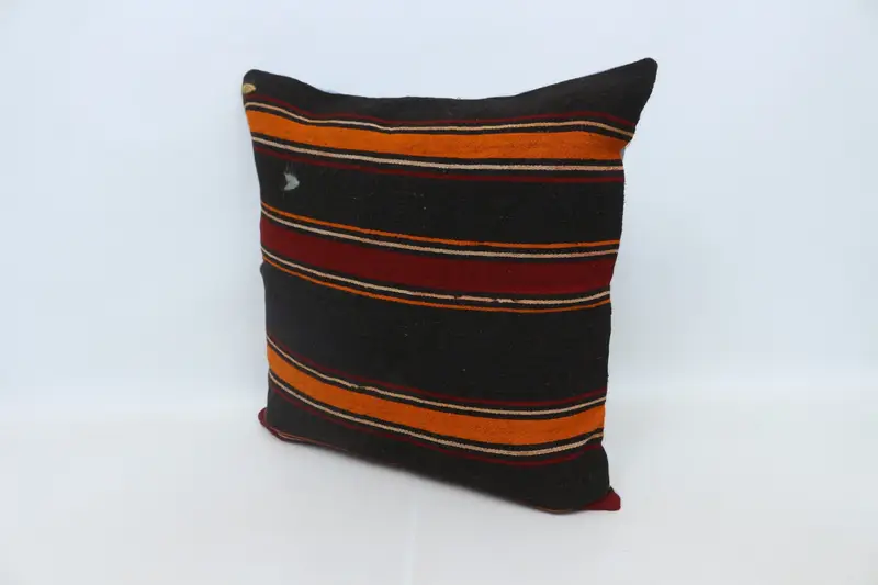 28x28 Brown Pillow, Turkish Pillow, Southwestern Pillow Cover, Handmade Kilim Cushion, Antique Pillows, Pillow Sham, Luxury Cushion - 4