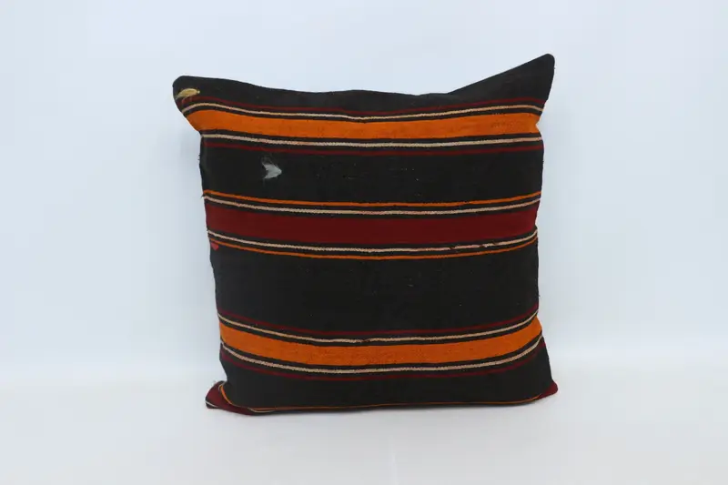 28x28 Brown Pillow, Turkish Pillow, Southwestern Pillow Cover, Handmade Kilim Cushion, Antique Pillows, Pillow Sham, Luxury Cushion - 1