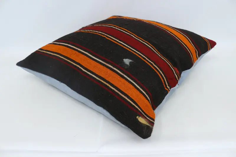 28x28 Brown Pillow, Turkish Pillow, Southwestern Pillow Cover, Handmade Kilim Cushion, Antique Pillows, Pillow Sham, Luxury Cushion - 6