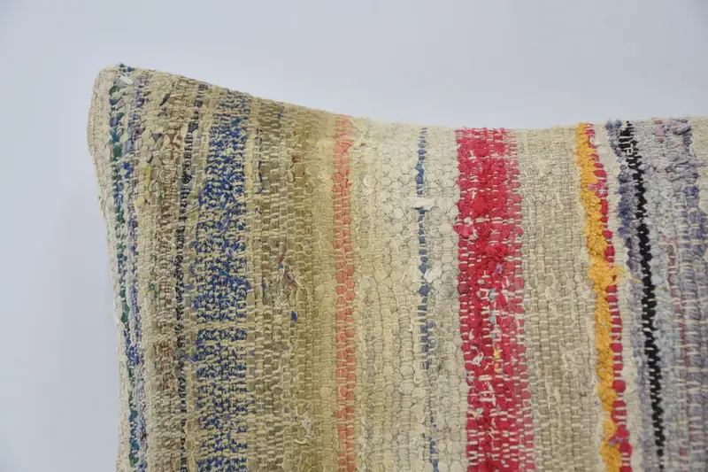 Handmade Kilim Cushion, Pillow Case, Boho Pillow, Cozy Throw Pillow, 12x24 Beige Pillow Case, Home Decor Pillow, Lounge Throw Pillow - 2