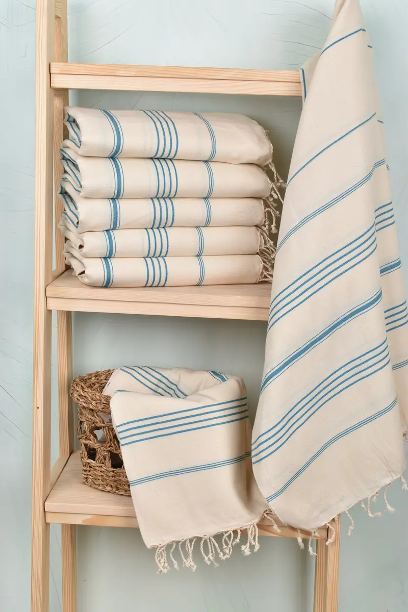 Soft towel, Lightweight towel, Peshtemal Towel, 70x40 Linen Striped Towel, Bachelorette Gifts, Handwoven organic Turkish towel for spa, Gift For Mom - 3