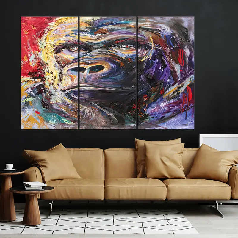 Gorilla Painting Art, Gorilla Canvas Art, Animal Wall Decor, Big Monkey Poster, Animal Print Art, Kim Guthrie Painting, Gorilla Wall Art - 2