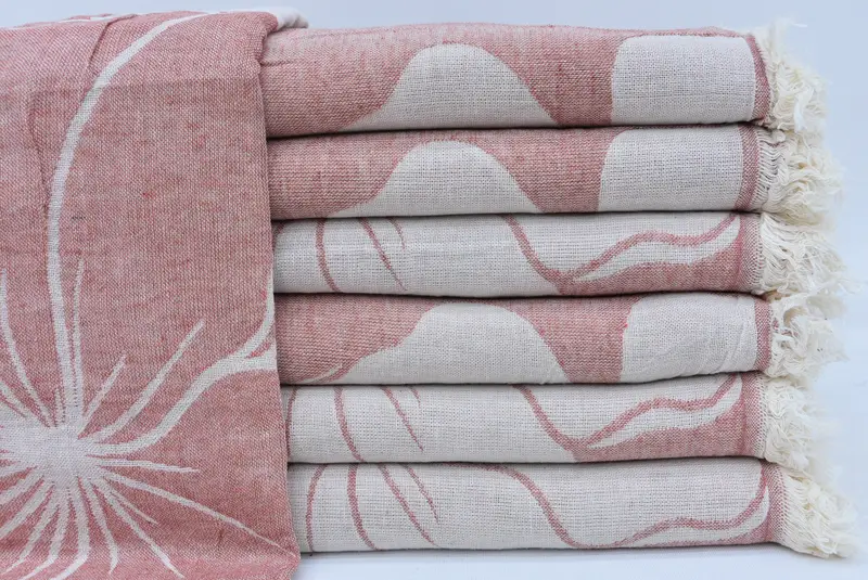 Sand-free towel, Wedding Gift, 68x40 Cotton Floral Patterned Towel, Bachelor Party Gifts, Luxury towel, First Wedding Anniversary Gift - 2