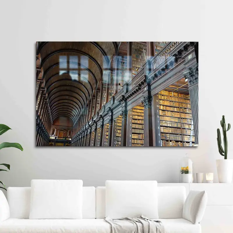 Vidrio impreso elegante: regalo temático perfecto para libros de biblioteca