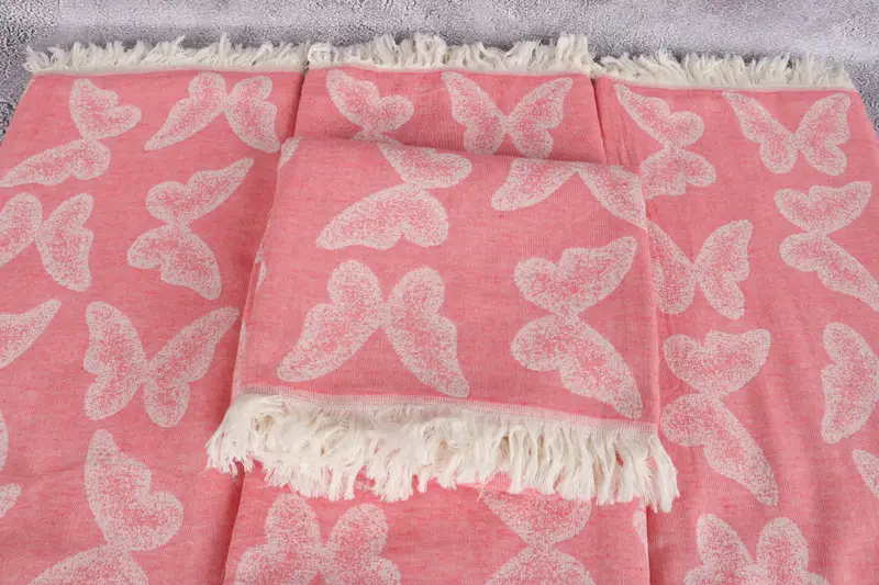 Personalized Beach Towel, Turkish Towel Bulk, Fouta towel, Unique Gift, 68x36 Cotton Butterfly Pattern Towel, Bachelor Bachelorette Party Favors - 5