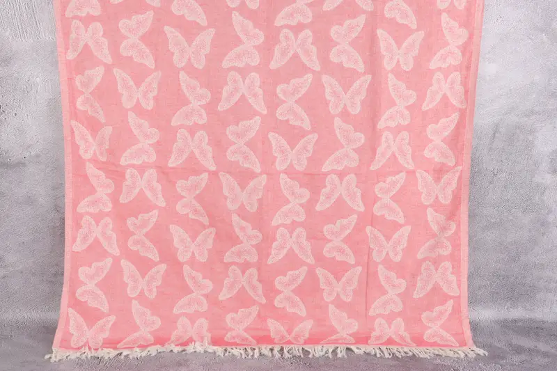 Personalized Beach Towel, Turkish Towel Bulk, Fouta towel, Unique Gift, 68x36 Cotton Butterfly Pattern Towel, Bachelor Bachelorette Party Favors - 1