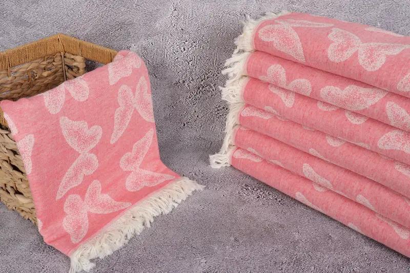 Personalized Beach Towel, Turkish Towel Bulk, Fouta towel, Unique Gift, 68x36 Cotton Butterfly Pattern Towel, Bachelor Bachelorette Party Favors - 4