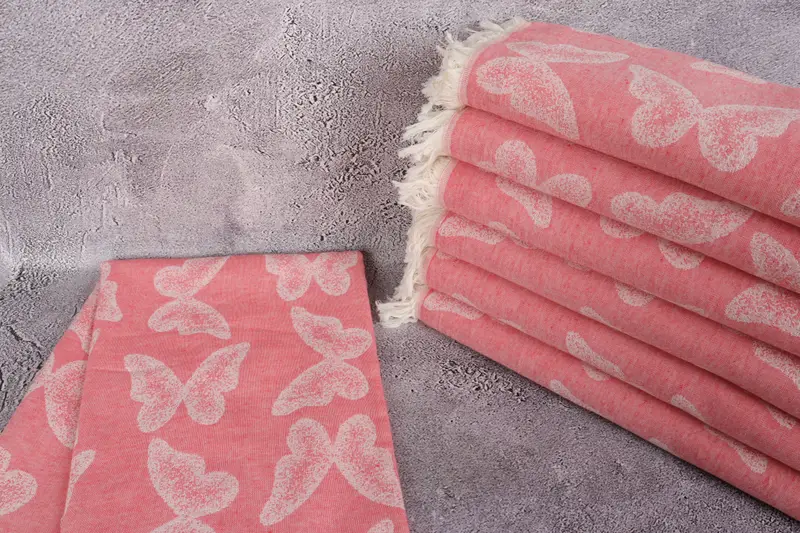 Personalized Beach Towel, Turkish Towel Bulk, Fouta towel, Unique Gift, 68x36 Cotton Butterfly Pattern Towel, Bachelor Bachelorette Party Favors - 3