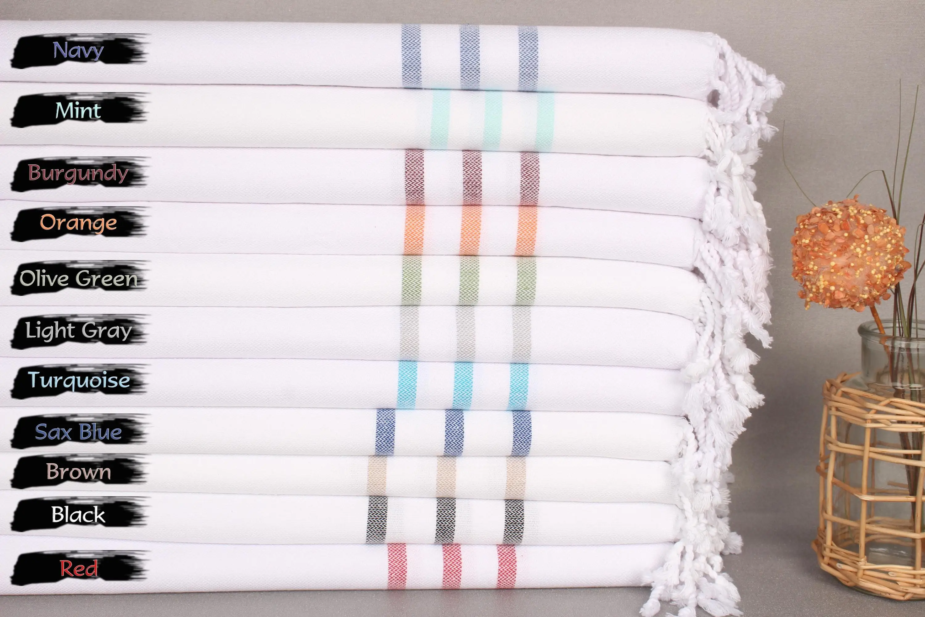 Turkish Hand Towel Organic Cotton Beige, 40x24 Inches - 1