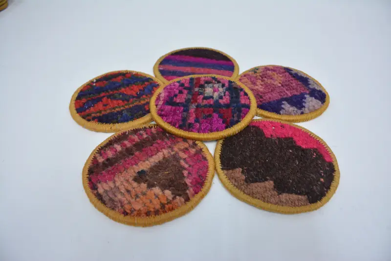 Elegante juego de posavasos de color rosa y bronce, posavasos redondos duraderos