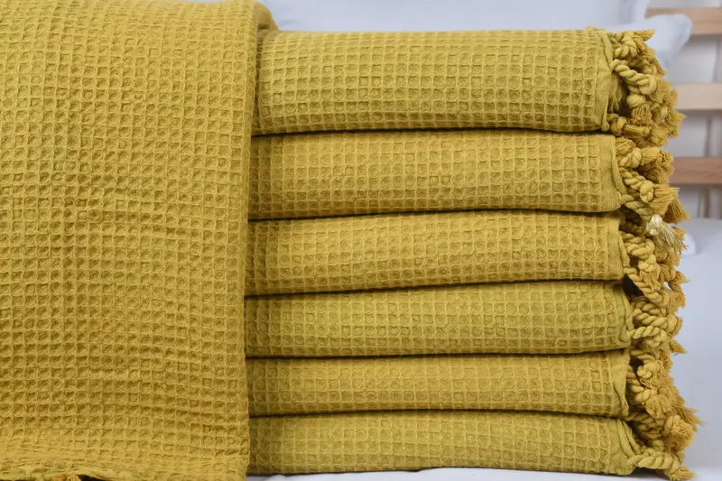 92x68 Cotton Waffle Towel, Turkish Blanket, Custom Wedding Gift From Bridesmaid, Bridesmaid Gifts, King Size Bedspread, Custom Wedding Gifts - 1