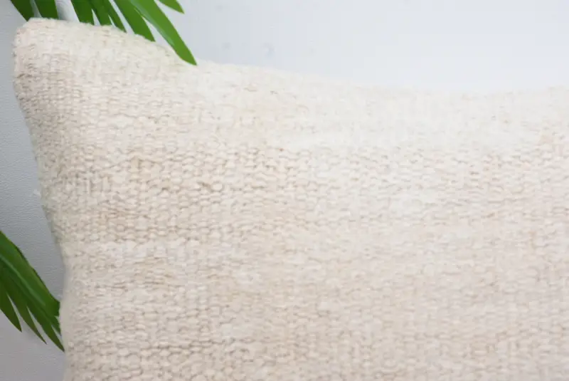 14x14 White Cushion Cover, Kilim Pillow, Antique Pillows, Handwoven Cushion Cover, Home Decor Pillow, Cushion Case, Muted Pillow Cover - 2
