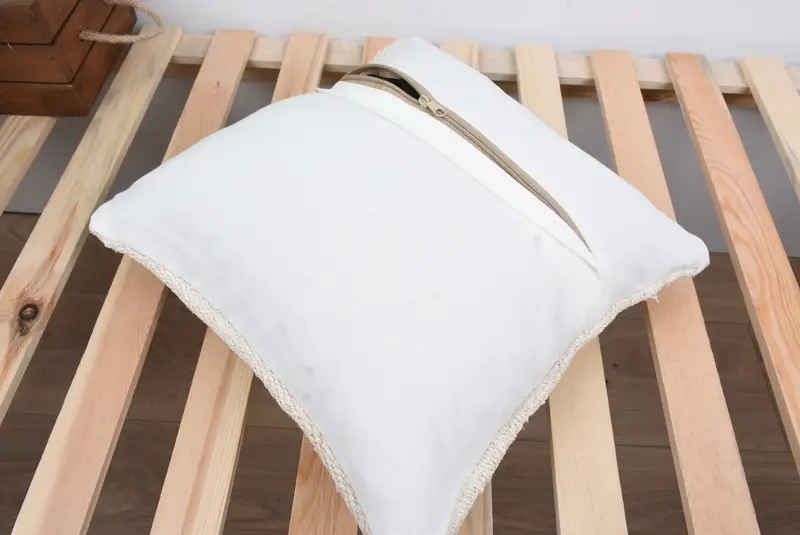 14x14 White Cushion Cover, Kilim Pillow, Antique Pillows, Handwoven Cushion Cover, Home Decor Pillow, Cushion Case, Muted Pillow Cover - 8