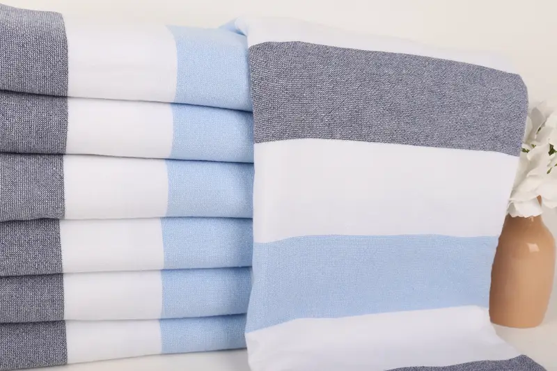 Bachelorette Gifts, Sand-resistant towel, 64x36 Cotton Striped Terry Towel, Handmade Turkish hammam towel, Personalized Gift For Him, Handmade Gift - 2
