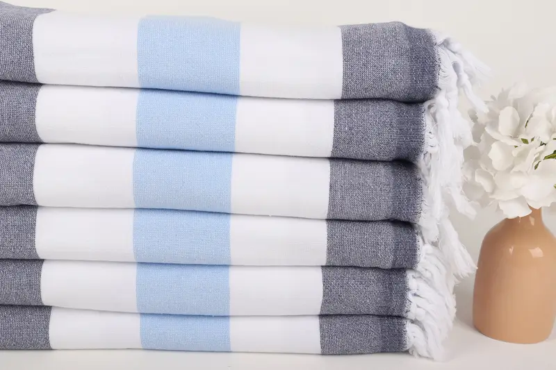 Bachelorette Gifts, Sand-resistant towel, 64x36 Cotton Striped Terry Towel, Handmade Turkish hammam towel, Personalized Gift For Him, Handmade Gift - 3