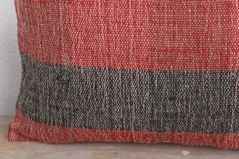 Bohemian Cushion Pillow Case, Pillow, Vintage Kilim Pillow, 12x20 Red Pillow Cover, Kilim Cushion Sham, Throw Kilim Pillow, Comfy Throw Pillow Case - 3