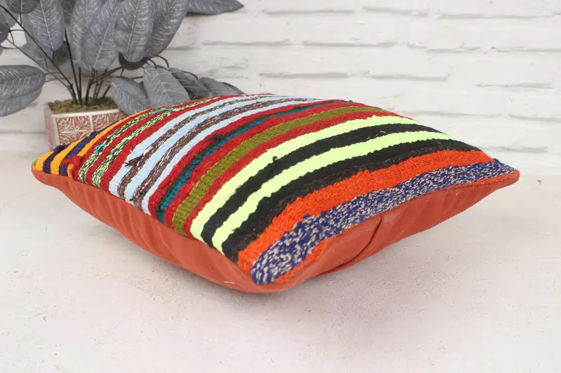 Handmade Kilim Cushion, Kilim Pillow Cover, 16x16 Red Cushion Cover, Retro Cushion Case, Pillow, Kilim Cushion Sham, Chair Pillow - 6