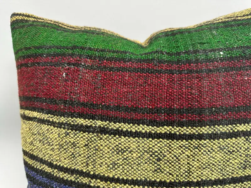 Gift Pillow, 20x20 Green Pillow Cover, Boho Pillow Sham Cover, Pillow Sham, Vintage Kilim Throw Pillow, Traditional Pillow Case - 5